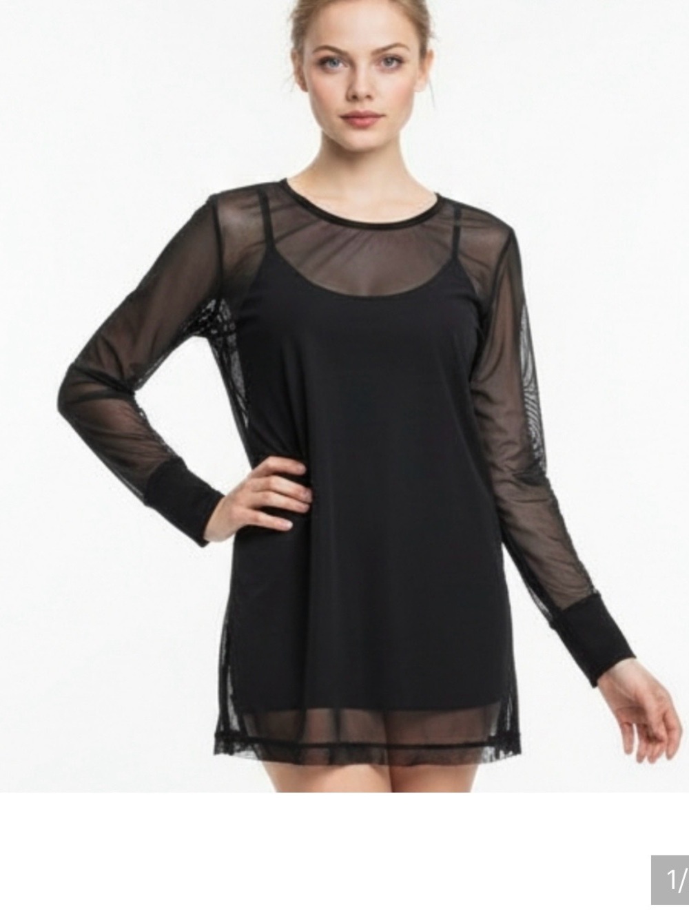 Cynthia Rowley Black Sheer V-Neck tunic